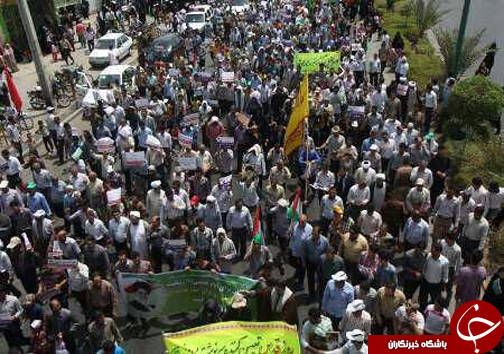 مومنان هرمزگانی فریاد حمایت از فلسطین را سردادند