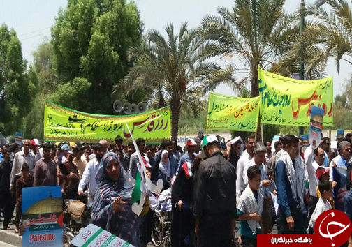 مومنان هرمزگانی فریاد حمایت از فلسطین را سردادند