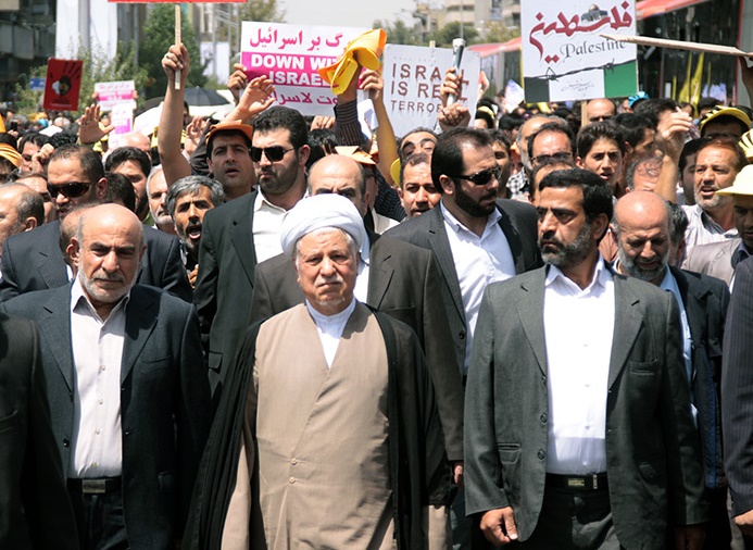 آیت&zwnj;الله هاشمی رفسنجانی به جمع راهپیمایان روز قدس پیوست