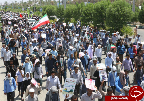 مومنان هرمزگانی فریاد حمایت از فلسطین را سردادند
