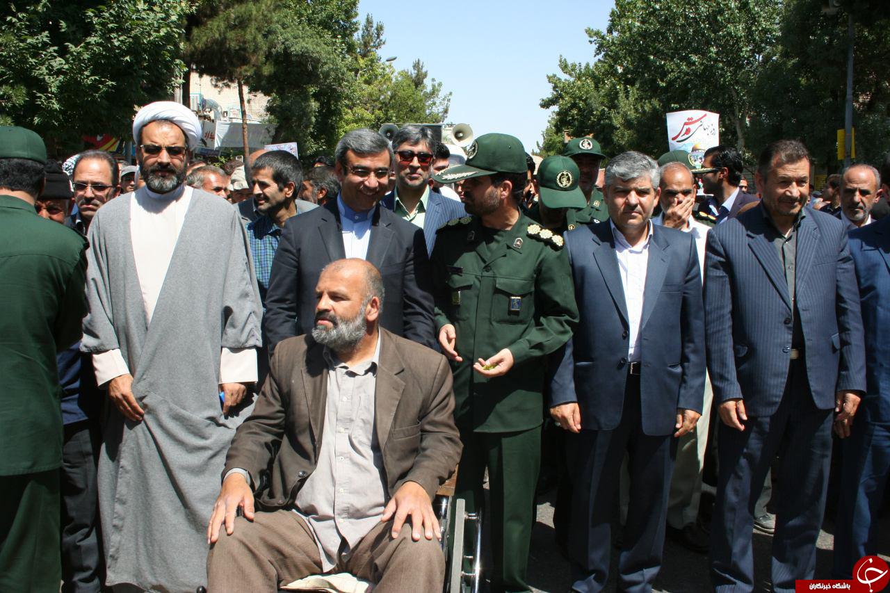 شرکت گسترده مردم روزه دار نیشابور در راهپیمایی روز جهانی قدس+تصویر