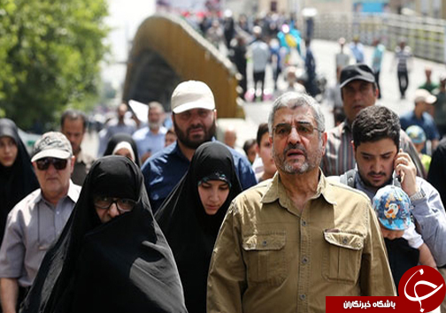 فرمانده سپاه و همسرش در روز قدس+عکس
