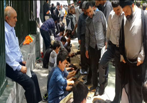 واکس رایگان در حاشیه راهپیمایی روز قدس + فیلم