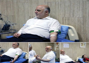 اهدای خون نخست وزیر عراق به زخمی‌های انفجار کراده
