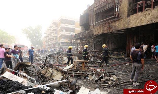 انفجارمنطقه الکراده بغداد قبل و بعد +عکس