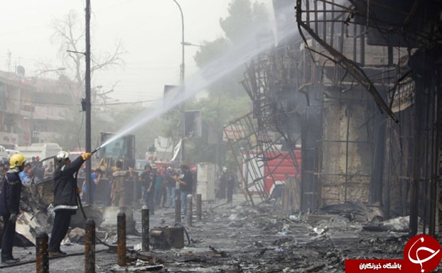 انفجارمنطقه الکراده بغداد قبل و بعد +عکس