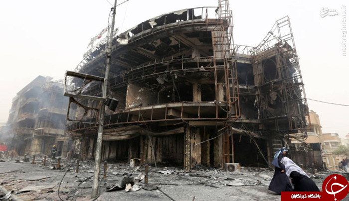 انفجارمنطقه الکراده بغداد قبل و بعد +عکس