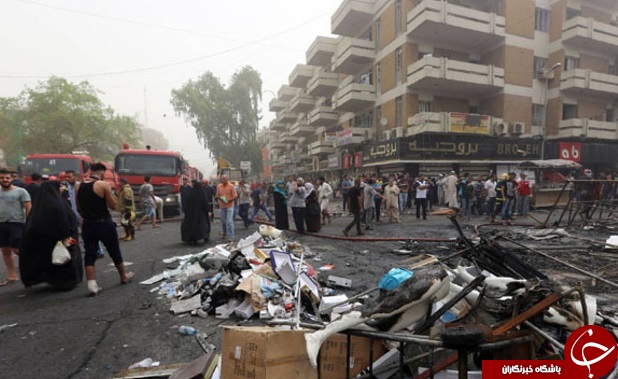 انفجارمنطقه الکراده بغداد قبل و بعد +عکس