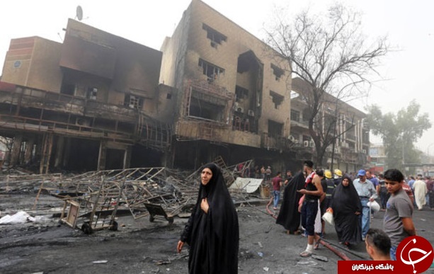 انفجارمنطقه الکراده بغداد قبل و بعد +عکس