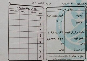 پس از فیش&zwnj;های حقوقی نجومی این بار نوبت به قبض نجومی رسید! + فیلم