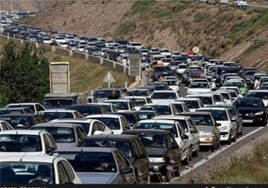 ترافیک بسیار سنگین در جاده هراز