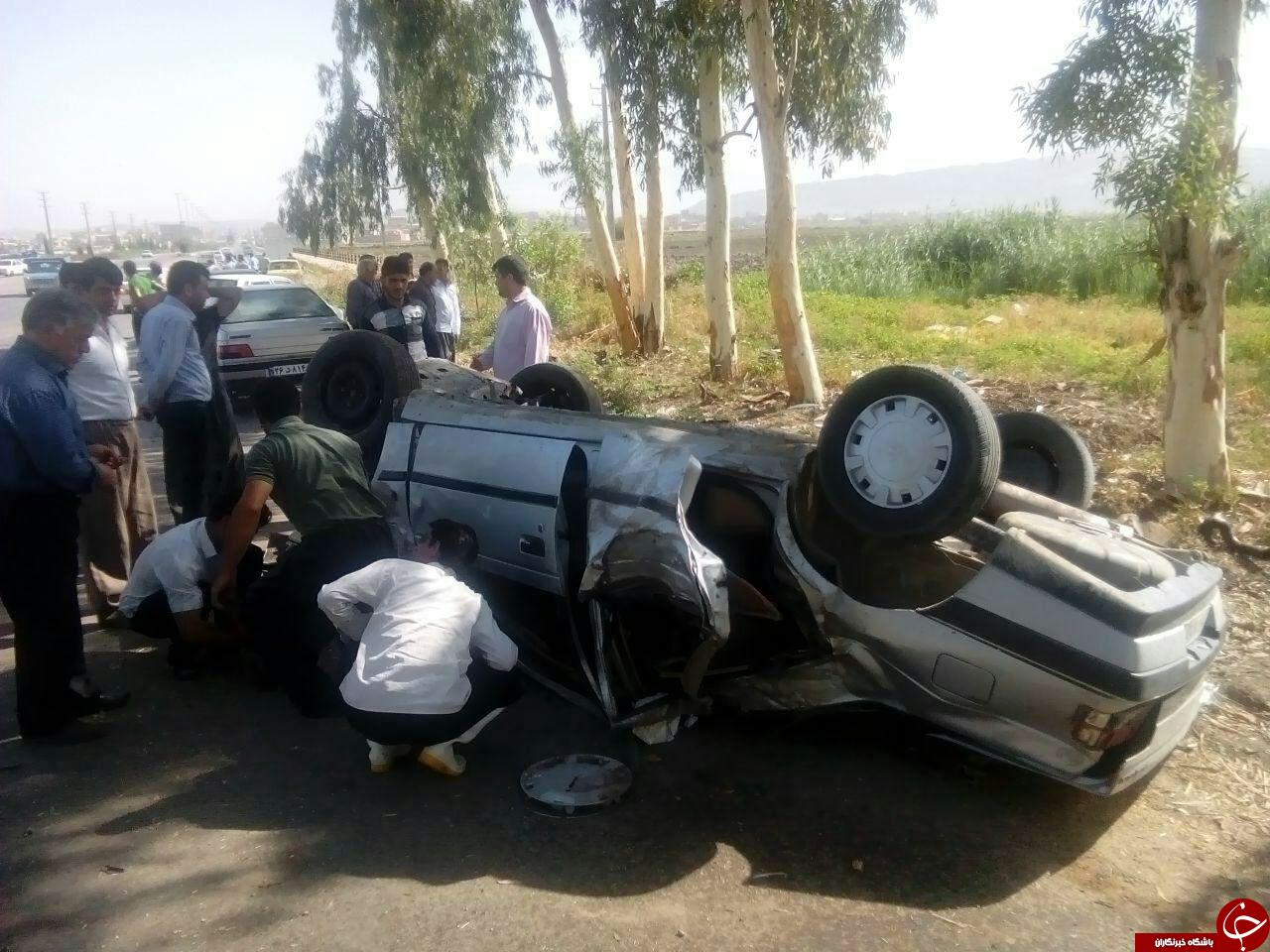 واژگونی مرگبار پژو 405 + تصاویر