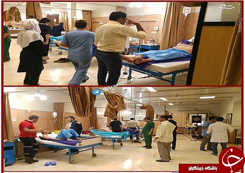 عکس/ گرمازدگی آتش&zwnj;نشانان ماهشهر