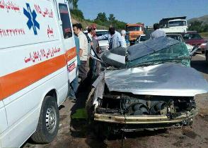 واژگونی پژو در در جاده مرند- صوفیان