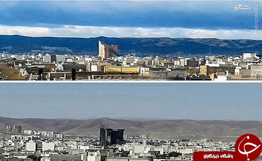 عکس/ برج سلمان مشهد قبل و بعد از آتش سوزی