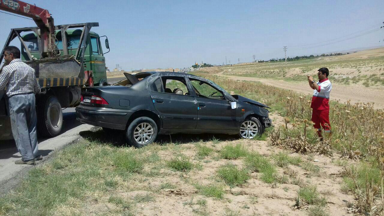 واژگونی یک سمند در محور قوچان به مشهد + عکس