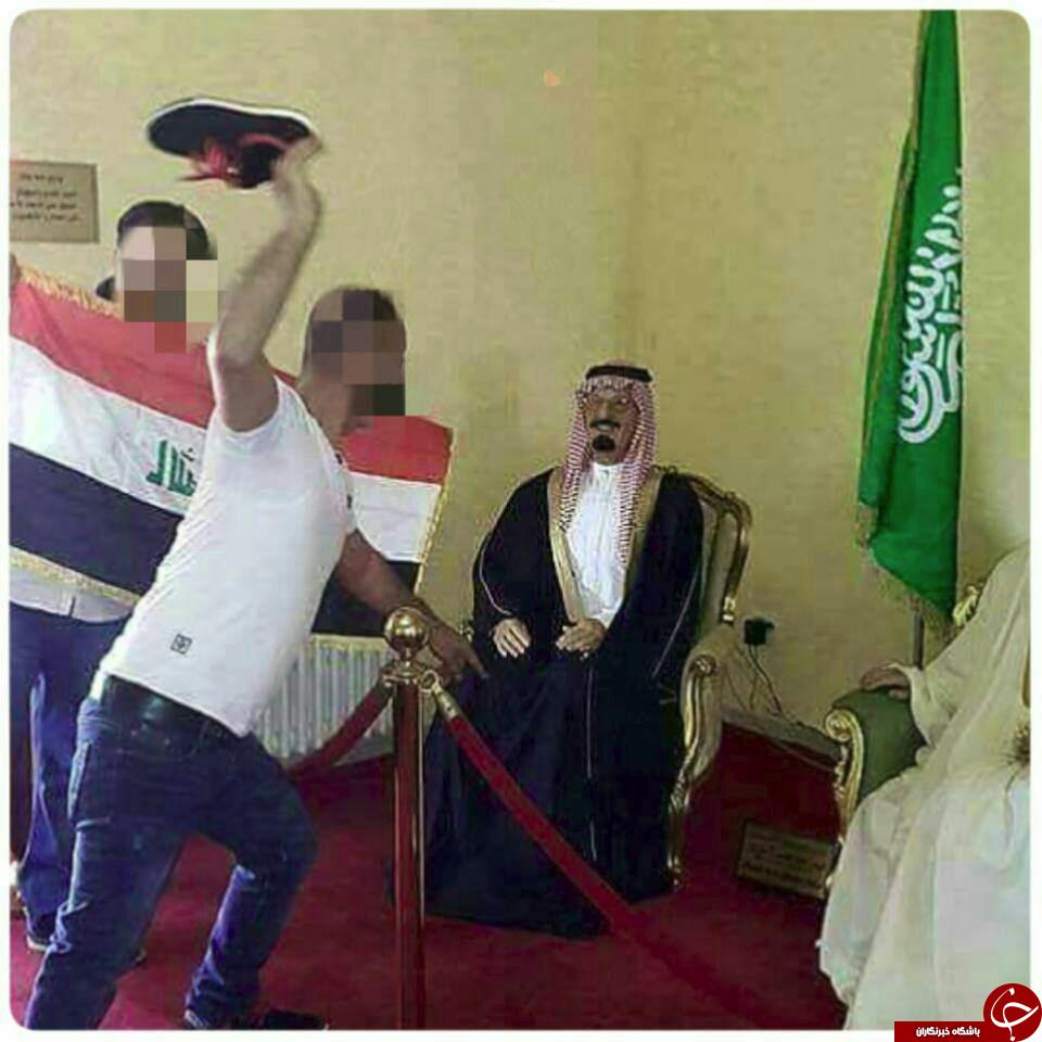 استقبال از ملک فهد با لنگه کفش+ عکس