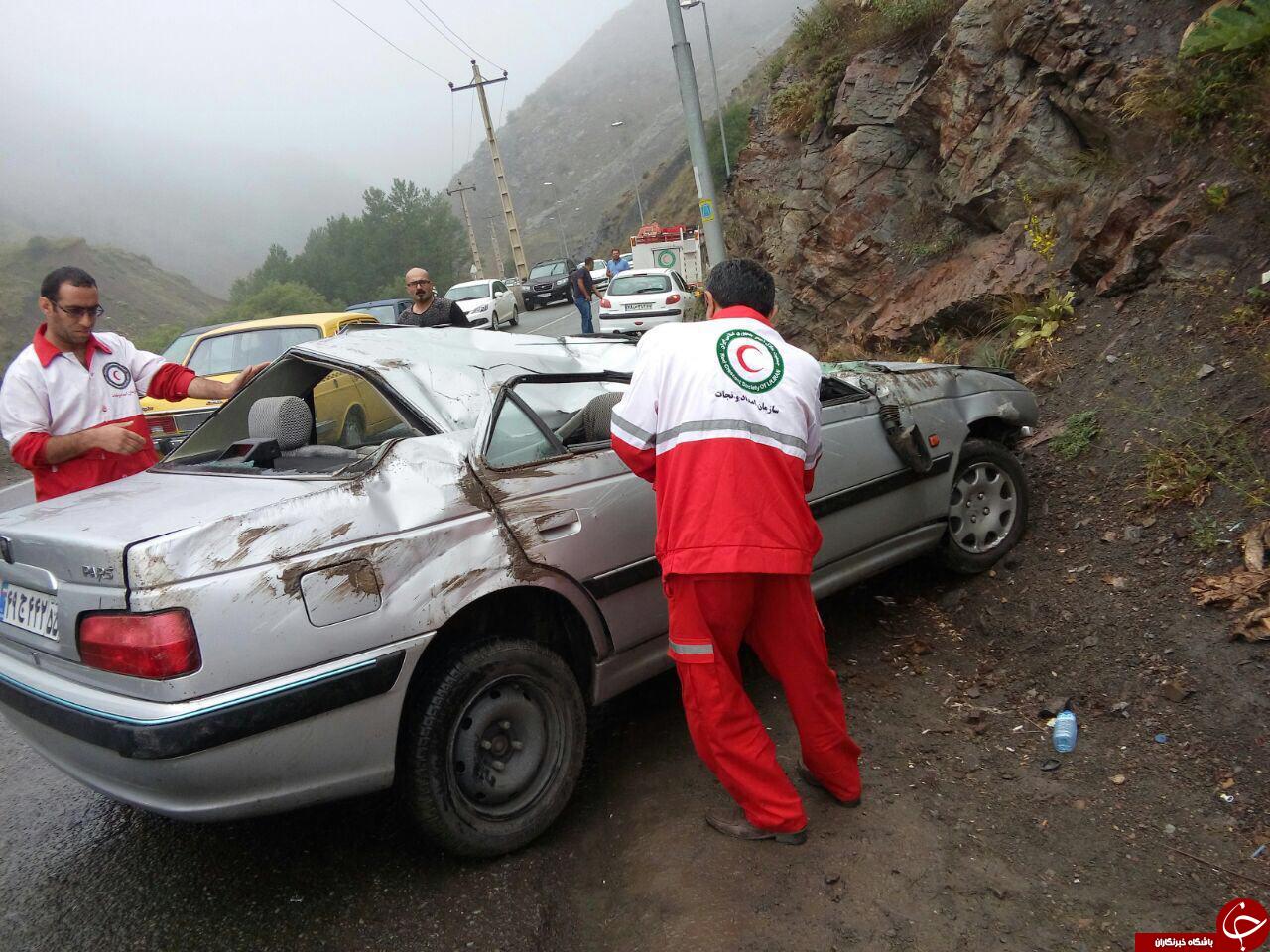 خودروهای نگون بخت در جاده های مازندران + تصاویر