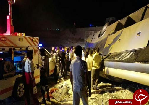 یک کشته و42 مجروح بر اثر سقوط اتوبوس/حال مصدومان مساعد است+ تصاویر