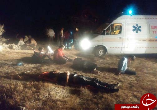 یک کشته و 4 مجروح بر اثر سقوط اتوبوس+ تصاویر