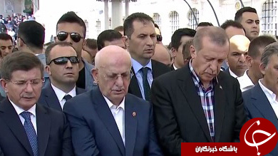 حضور اردوغان و داوود اوغلو در مراسم تشییع کشته&zwnj;شدگان کودتای نافرجام ترکیه+ عکس
