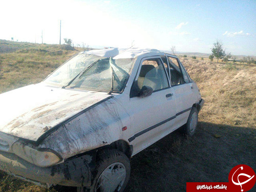 واژگونی یک دستگاه سواری پراید در محور قوچان مشهد+تصویر واژگونی یک دستگاه سواری پراید در محور قوچان مشهد+تصویر