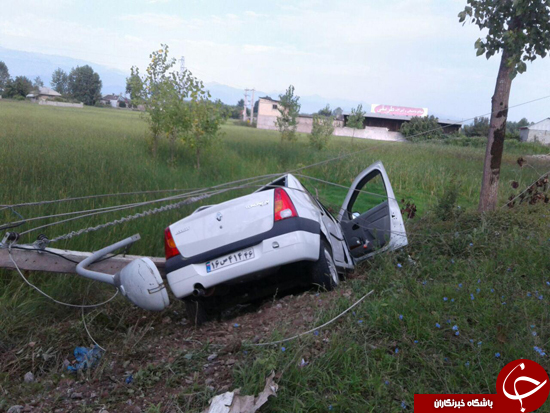 نجات معجزه آسای راننده ال ۹۰از مرگ +تصاویر