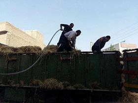 کامیون حامل علوفه در بوکان طعمه حریق شد