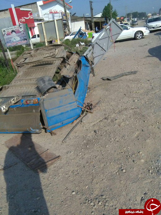 دو کشته در پی واژگونی نیسان + تصاویر