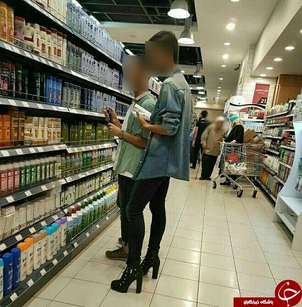 پسری با کفش پاشنه بلند +عکس