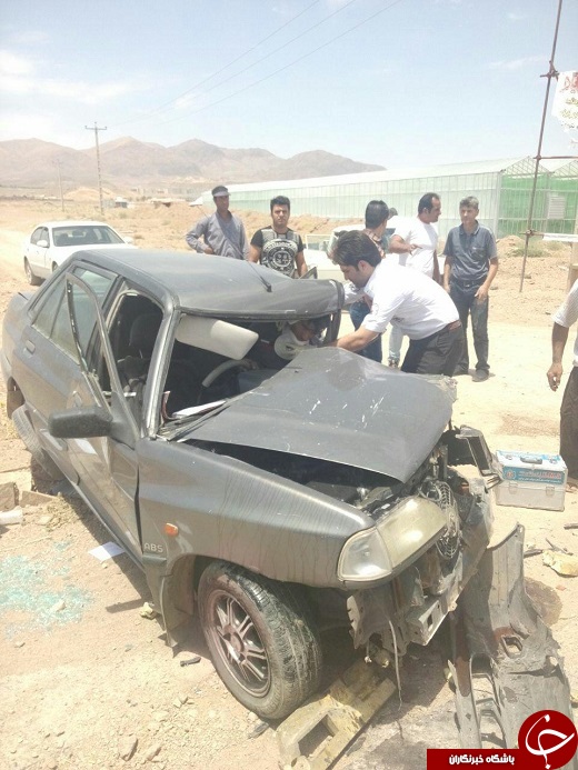 تصادف هولناک پراید + تصاویر
