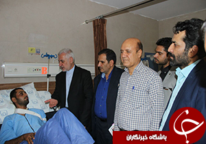 عیادت مسئولان فسا از مصدوم حادثه رانندگی فارس