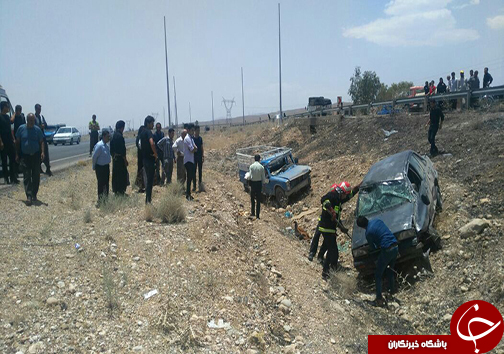 یک مصدوم در واژگونی پراید + تصاویر
