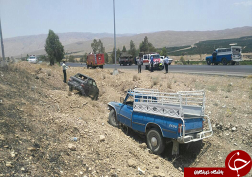 یک مصدوم در واژگونی پراید + تصاویر