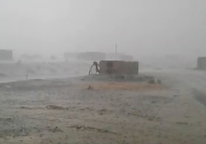 سیل و طوفان در روستای پادگان + فیلم
