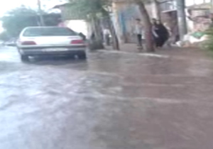 بارش سیل‌آسا باران در فسا + فیلم