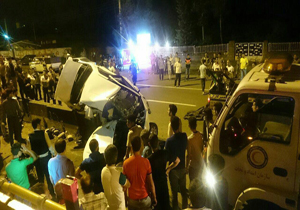 جان باختن دو تن بر اثر انحراف خودرو پژو پارس