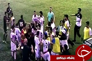 درگیری شدید بازیکنان بحرین با آمریکا+فیلم