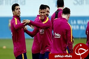 چالش بسکتبالی بازیکنان بارسلونا در تمرینات + فیلم