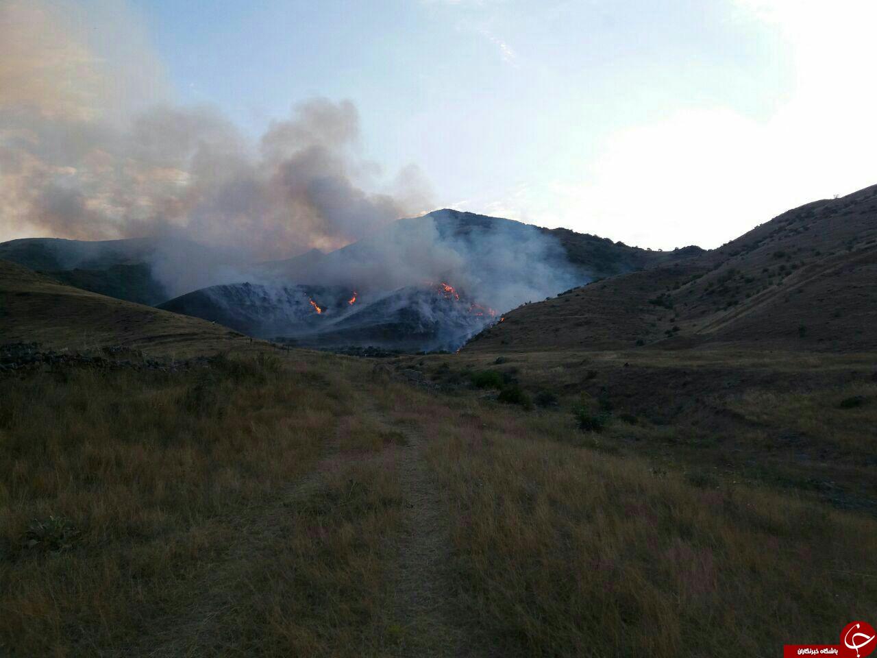 تصاویری از آتش سوزی در مراتع روستای گوار