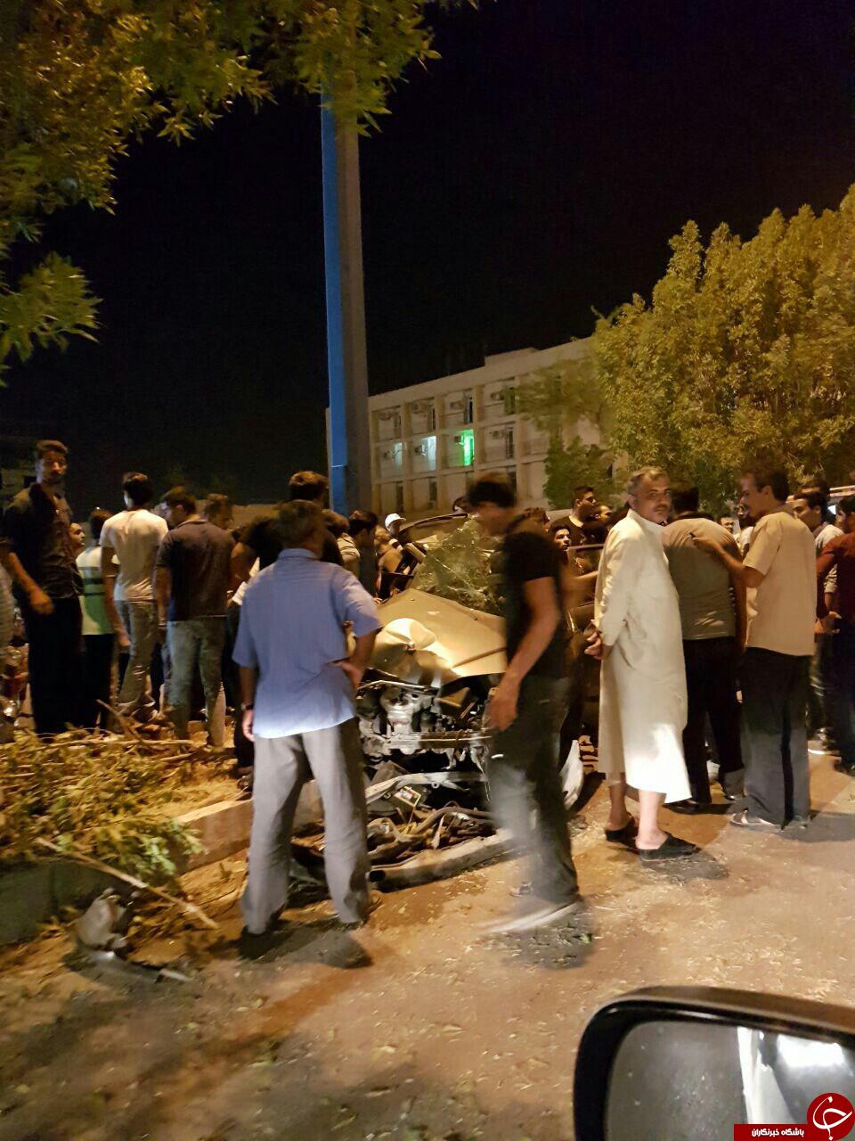 برخورد هولناک پژو با تیربرق! + تصاویر