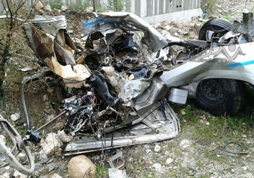 واژگونی مرگبار وانت مزدا در جاده سبزوار_شاهرود