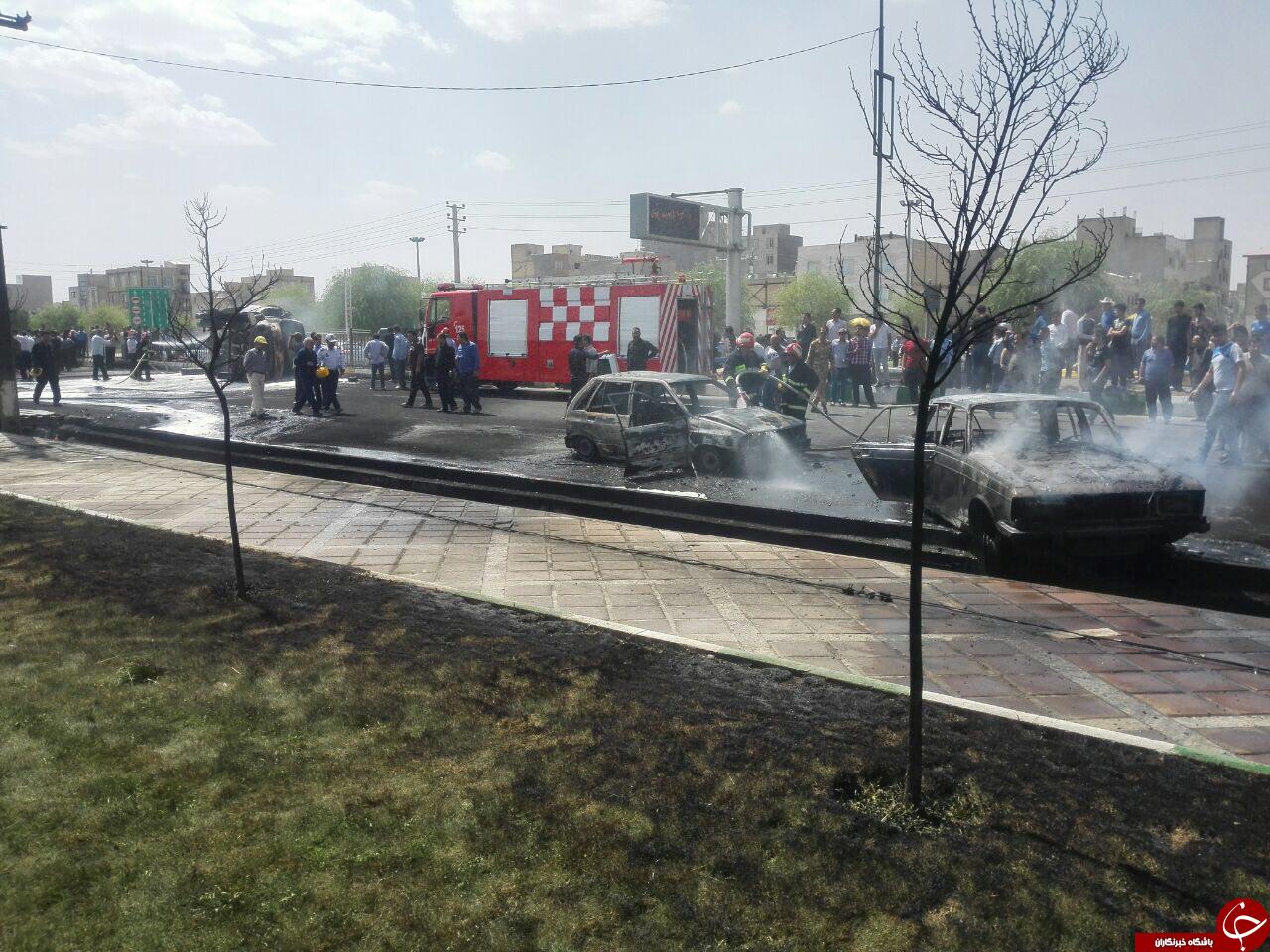 خودروهایی که با آتش تانکر 