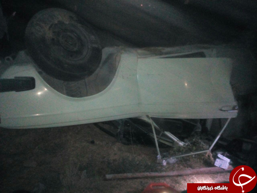 واژگونی یک دستگاه خودرو پیکان وانت + تصویر