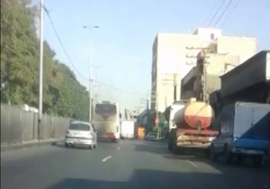 دودزاترین اتوبوس در جاده مخصوص کرج + فیلم