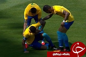 مصدومیت نیمار بعد از گل زود هنگام به هندوراس + فیلم