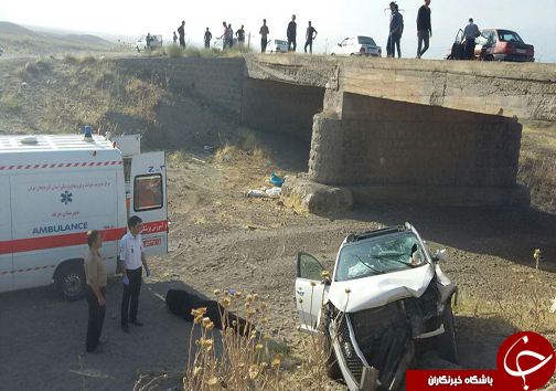 واژگونی خودرو سواری کیا در جاده یامچی