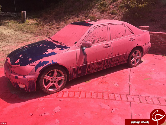 آسمان نارنجی و باران صورتی در لس آنجلس +تصاویر