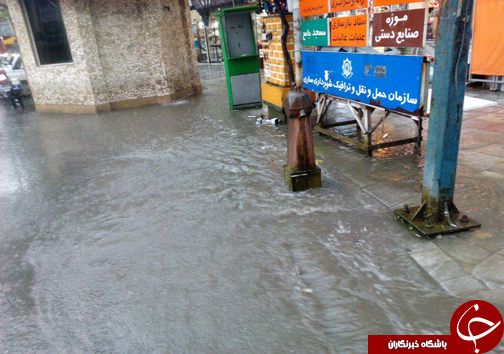 آبگرفتگی خیابان های ساری+تصویر
