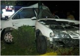 برخورد خودروی پژو با بلوار در آمل
